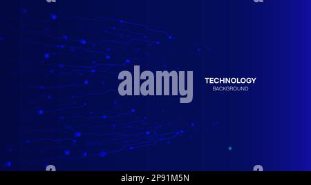 Concept of quantum computer technology, internet, technological science background Stock Vector
