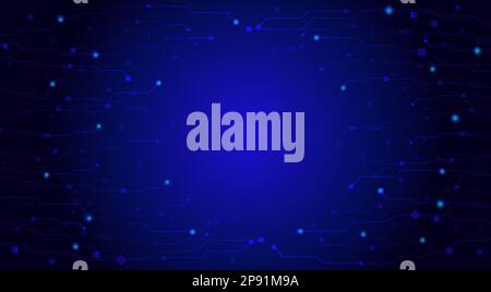 Concept of quantum computer technology, internet, technological science background Stock Vector