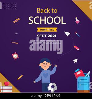 Back to School Social Media Template Desugn Stock Vector
