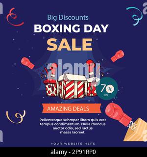 Boxing Day sale Background social media template Stock Vector