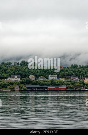View of Alesund town and municipality in More og Romsdal county, Norway. Travel destination North of Europe. 19th of July 2012 Stock Photo