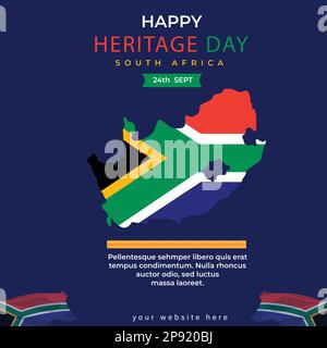 Happy South Africa Heritage Day - 24 September - square banner template design illustration Stock Vector