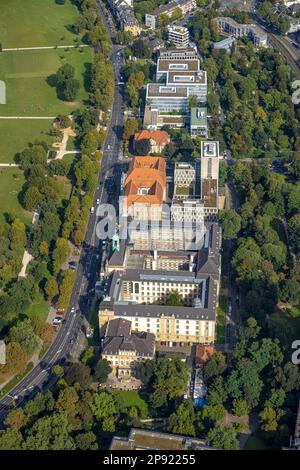 Aerial view, district government and higher regional court at Cecilienallee in the district of Pempelfort in Düsseldorf, Rhineland, North Rhine-Westph Stock Photo