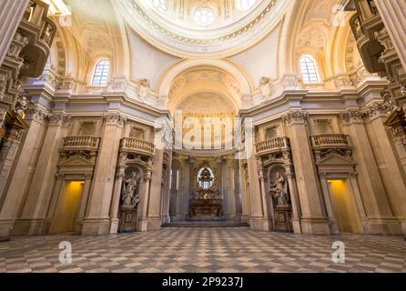 Turin, Piedmont Region, Italy - Circa August 2020: Royal Church in Reggia di Venaria Reale Stock Photo