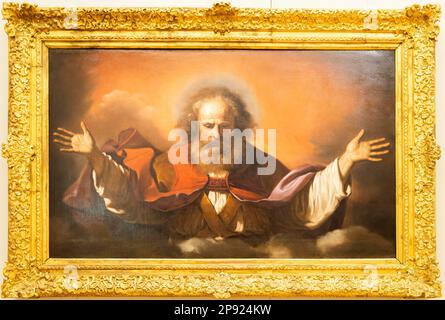 Turin, Italy - Circa August 2021: God the Father - Giovan Francesco Barbieri, 1646 Stock Photo