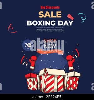 Boxing day sale banner template. Stock Vector