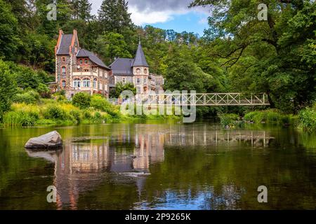 Pictures from the Bode Valley in the Harz Treseburg Stock Photo