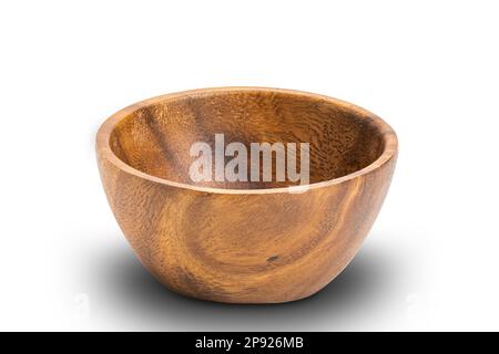 Side view of wooden cup isolated on white background with clipping path Stock Photo