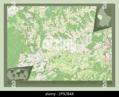 Canton Redange, canton of Luxembourg. Open Street Map. Corner auxiliary location maps Stock Photo