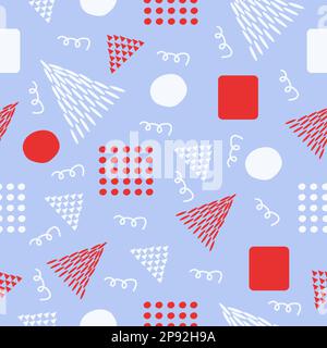 Cute abstract seamless pattern, geometric figures Stock Vector
