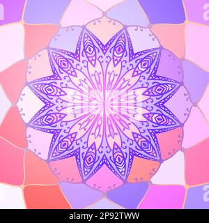 Hand drawn mandala multicolored background, Round ornamental texture vector Stock Vector