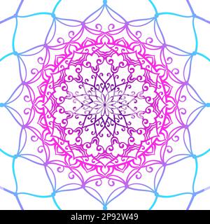 Hand drawn mandala dream catcher gradient multicolored background, Round ornamental texture vector Stock Vector