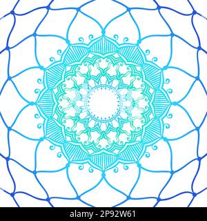 Hand drawn mandala dream catcher gradient multicolored background, Round ornamental texture vector Stock Vector