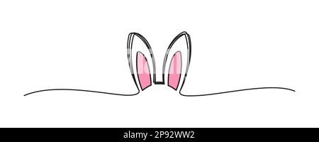 Doodle Easter bunny ears scribble banner Stock Vector