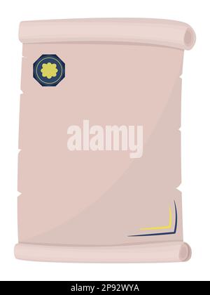 Unwrapped roll of craft paper with seal Stock Vector