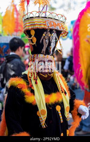 a plus size chinelo dancing in a carnival in the State of Mexico Stock Photo