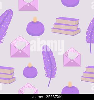 Education theme, light seamless pattern Stock Vector
