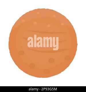 Orange planet, simple monochrome illustration Stock Vector