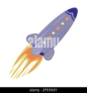 Flying up cute rocket, colorful illustration Stock Vector