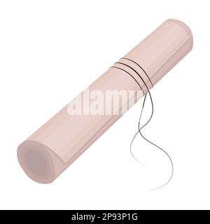 Roll of beige paper with jute rope Stock Vector