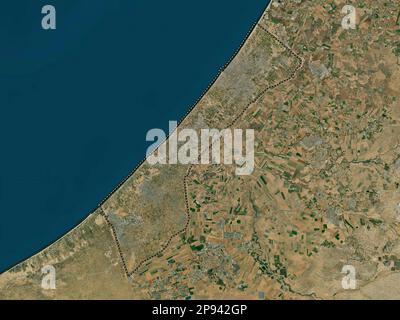 Gaza Strip, region of Palestine. High resolution satellite map Stock Photo