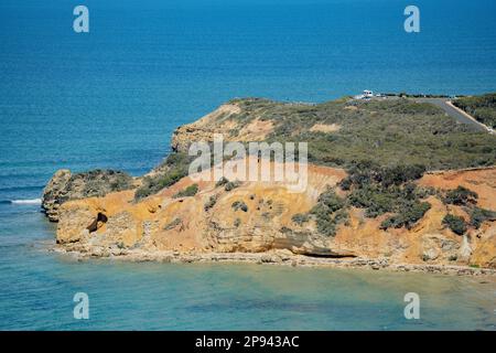 View from the lookout at Koorie Cultural Walk on Point Addis Beach, Bells Beach, Great Ocean Road, Victoria, Australia Stock Photo