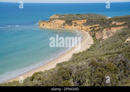 View from the lookout point at Koorie Cultural Walk on Point Addis Beach, Bells Beach, Great Ocean Road, Victoria, Australia Stock Photo