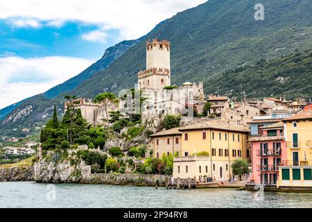 Scaligero Castle, Castello Scaligero, built 1620, Malcesine, Lake Garda, Italy, Europe Stock Photo