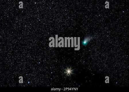 Comet c/2022 e3 (ztf) seen from Kirby Storer Roadside Park. US41. Florida. USA. Stock Photo