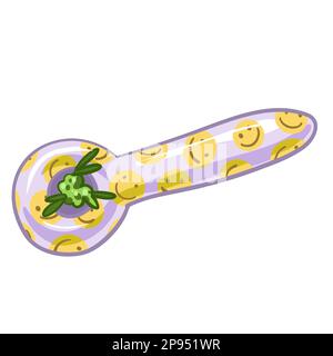 smoking pipe with marijuana. legalize cannabis vector Stock Vector