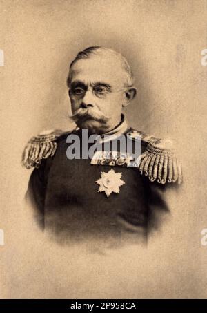 1890 c, LUXEMBOURG  : The Grand Duke of Luxembourg ADOLPHE I ( Adolph Wilhelm August Karl Friedrich of Nassau-Weilburg , 1817 - 1905 ), was the last Duke of Nassau, and the fourth Grand Duke of Luxembourg . He was a son of Wilhelm , Duke of Nassau (1792 - 1839) and his first wife Charlotte Luise Friederike of Saxe-Altenburg . Adolphe's half-sister, Sophia of Nassau, married King Oscar II of Sweden .The Grand Dukes of Luxembourg are still descendants of Adolphe, although through female lines. - House of House of Nassau Weilburg - LUSSENBURGO - royalty - nobili - nobiltà  -  moustache - baffi - Stock Photo