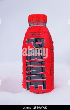 Prime Hydration drink which some retailers were selling for £100 per bottle after becoming popular with children and leaving shelves empty Stock Photo