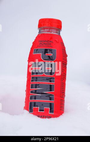 Prime Hydration drink which some retailers were selling for £100 per bottle after becoming popular with children and leaving shelves empty Stock Photo