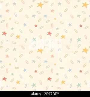 A Seamless Pattern of Stars and Paper Clips for Teachers and Educators Stock Photo