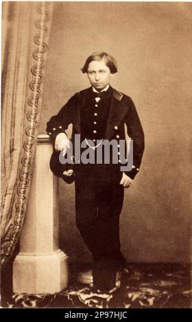 1855 ca , London , GREAT BRITAIN : The prince ALFRED Duke of Saxe-Coburg and Gotha ( Alfred Ernest Albert 1844 -  1900 ) , brother of future King EDWARD VII of England  ( 1841 - 1910 , Prince of Wales ) . Photo by Southwell , London . Son of Queen VICTORIA and the prince consort Albert . He was created Duke of Edinburgh, Earl of Kent and Earl of Ulster in the peerage of the United Kingdom on 24 May 1866. He succeeded his paternal uncle Ernst as the reigning Duke of Saxe-Coburg and Gotha in the German Empire on 23 August 1893 . Married with the russian princess Grand Duchess Maria Alexandrovna Stock Photo