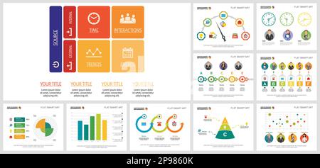 Geometrical colorful diagram template set Stock Vector