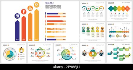Fantastic infochart layout set Stock Vector