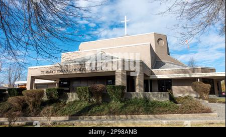 March 9 2023- St. Mary's Roman Catholic Church in Vancouver, British Columbia Canada Stock Photo