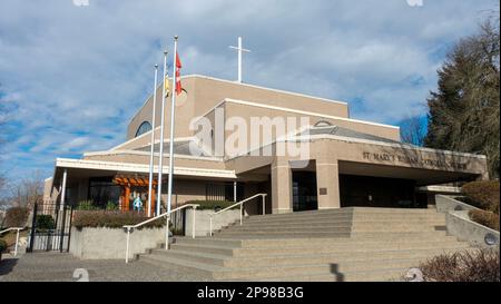 March 9 2023- St. Mary's Roman Catholic Church in Vancouver, British Columbia Canada Stock Photo