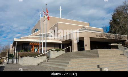 March 9 2023- St. Mary's Roman Catholic Church in Vancouver, British Columbia Canada Stock Photo