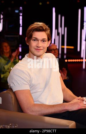 Damian Hardung attends the NDR Talk Show at NDR Studio on March 10
