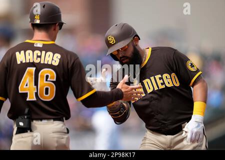 San Diego Padres second baseman Ha-Seong Kim (7) in the fourth inning of a  baseball game Saturday, June 10, 2023, in Denver. (AP Photo/David  Zalubowski Stock Photo - Alamy