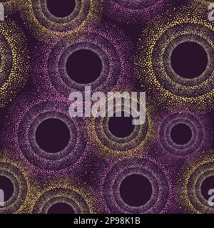 Abstract circles, rings seamless pattern. Luxury dot and spot vector background Stock Vector
