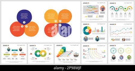 Collage of original business infographic slide designs Stock Vector