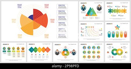 Geometrical infochart layout set Stock Vector