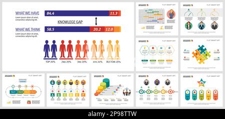 Illustrative business chart design set Stock Vector