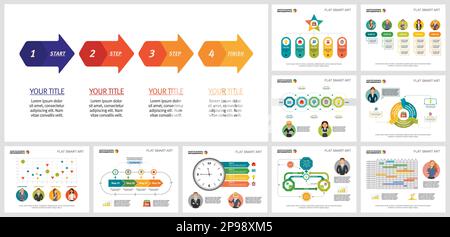 Fantastic business chart design set Stock Vector