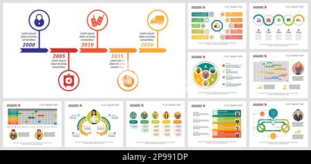 Illustrative infochart layout set Stock Vector