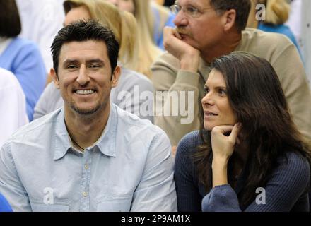 Baseball player Nomar Garciaparra and wife soccer player Mia Hamm, WireImage