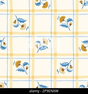 Indian Chintz Jacobean Flowers Vector Seamless Pattern Stock Vector